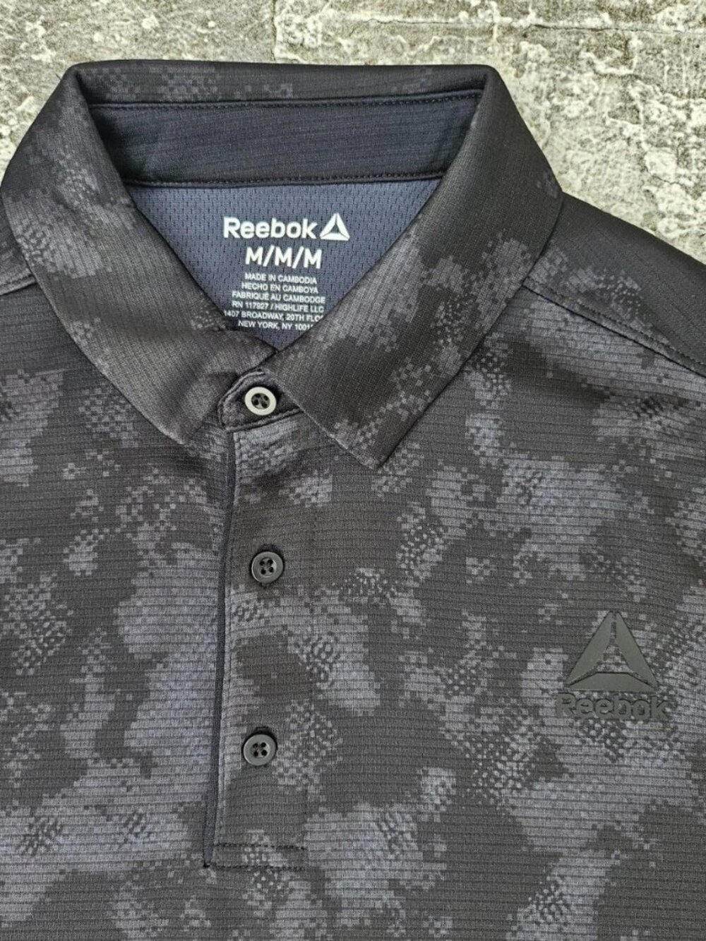 Reebok Men Polo Shirt Black RBK-DRI Sport Casual Short Sleeve Shirt Size M NWT - Picture 10 of 11